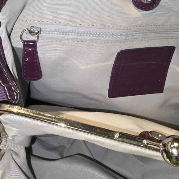 Coach Signature C Pattern Purple Shoulder Tote - Picture 4 of 4